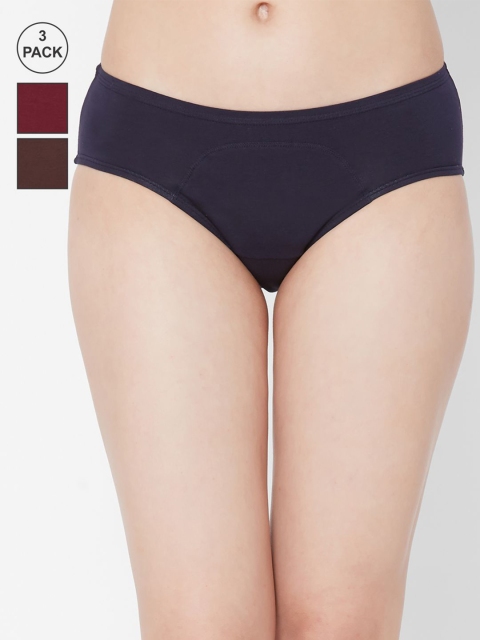 

Juliet Women Multicoloured Pack of 3 Solid Period Briefs, Multi