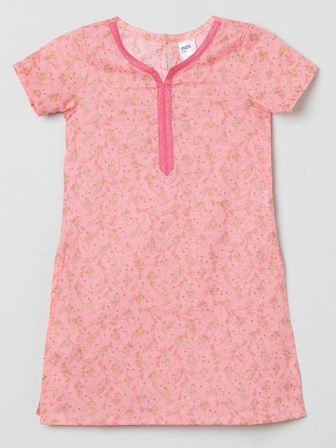 

max Girls Pink Printed A-Line Dress