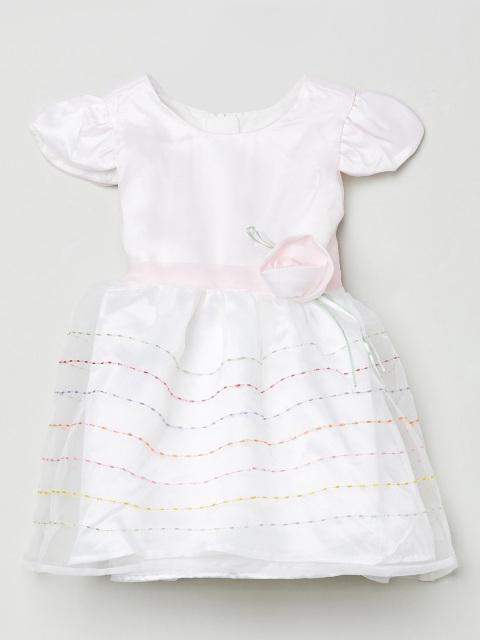 

max Girls Pink Striped Fit and Flare Dress
