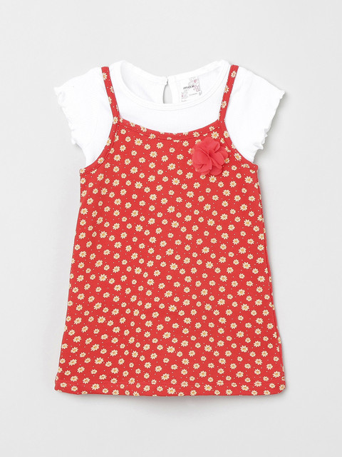 

max Girls Red Printed Fit and Flare Dress