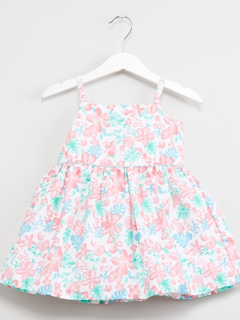

max Girls Floral Printed Fit and Flare Dress, Multi