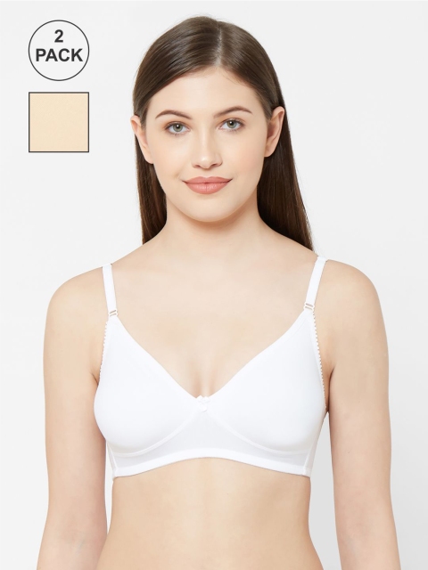 

Juliet Pack Of 2 Beige & White Solid Non-Wired Non Padded Everyday Bras DIPTI WHITESKIN