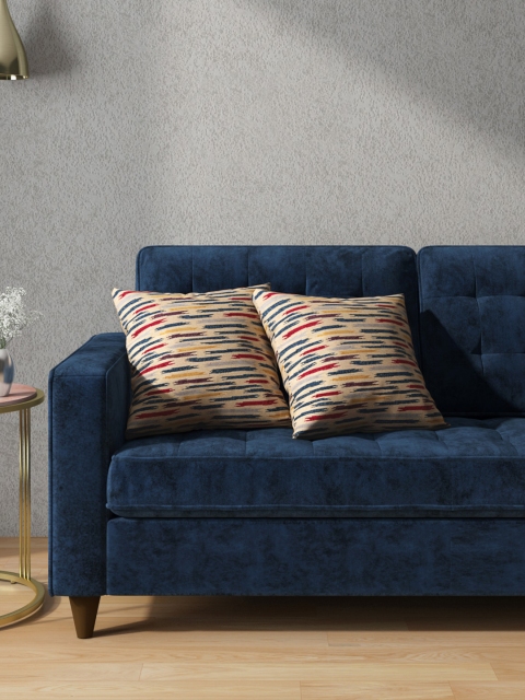 

Aura Set of 2 Multicoloured Jacquard Self-Design Square Cushion Covers, Multi