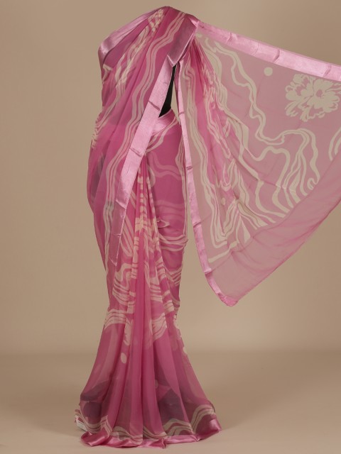 

Pothys Lavender Woven Design Poly Chiffon Saree