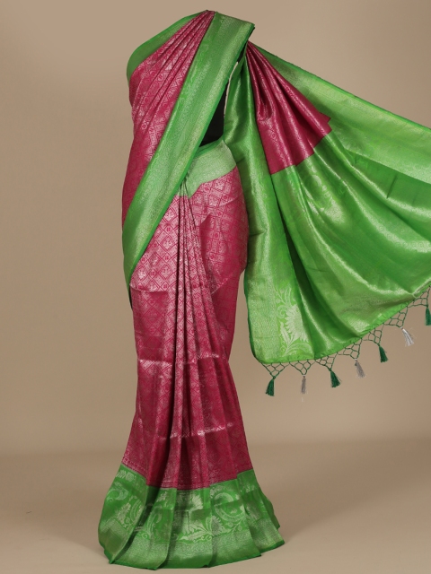 

Pothys Magenta Woven Design Jute Silk Saree with Tassels Pallu