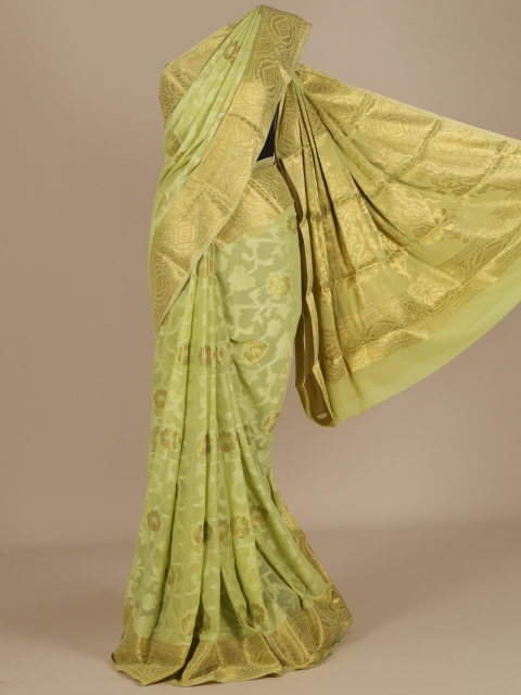 

Pothys Green Woven Design Poly Chiffon Saree