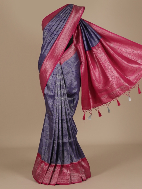 

Pothys Blue Woven Design Jute Silk Saree