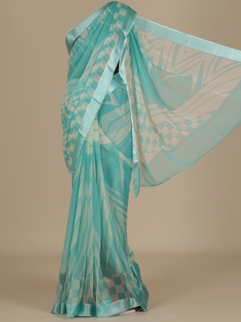 

Pothys Blue Printed Poly Chiffon Saree