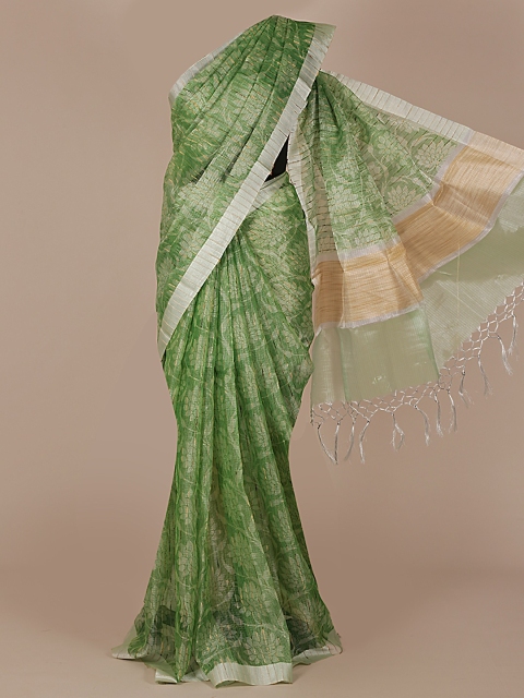 

Pothys Green Woven Design Tissue Saree