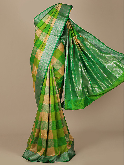 

Pothys Green & Yellow Art Silk Embroidered Saree