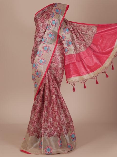 

Pothys Red Printed Cotton Blend Saree