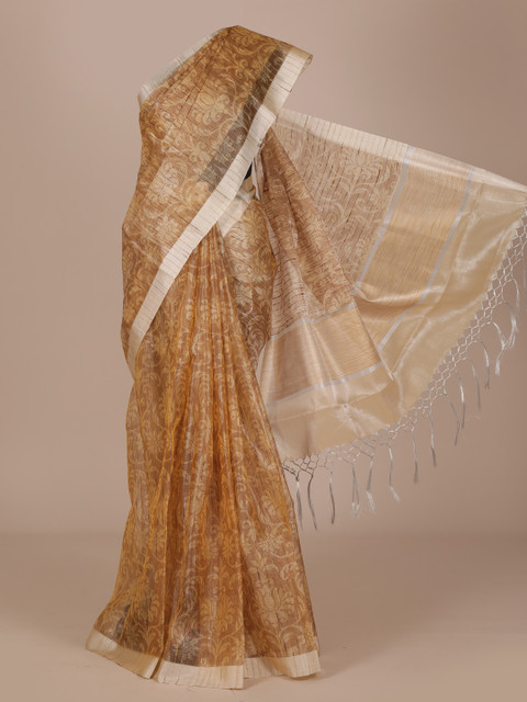 

Pothys Mustard Printed Cotton Blend Saree