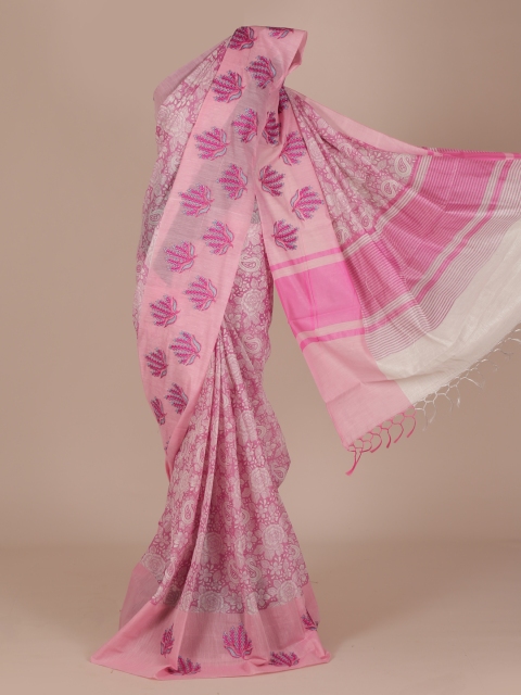 

Pothys Pink Printed Cotton Saree