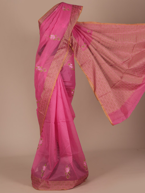 

Pothys Pink Woven Design Cotton Saree