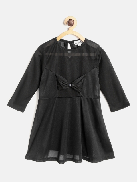 

starbug Girls Black Sheer A-Line Dress with Bow Detail