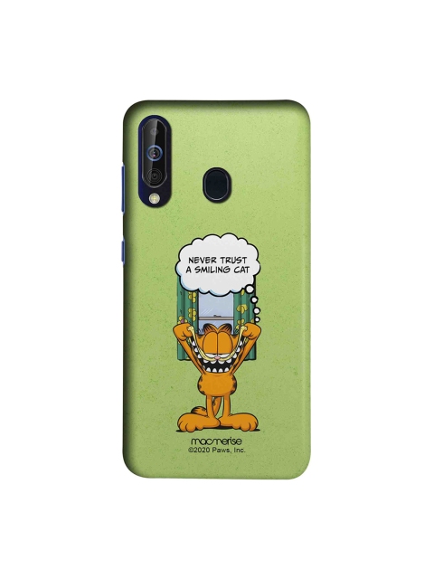 

macmerise Unisex Green & Yellow Keep Smiling Garfield Samsung A60 Back Cover