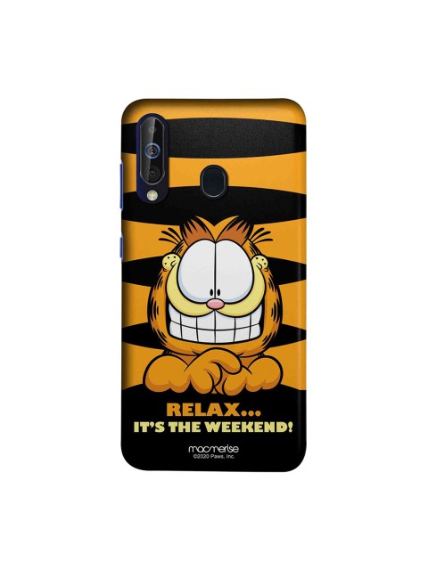 

macmerise Multicolored Weekend Garfield Samsung A60 Back Cover, Multi