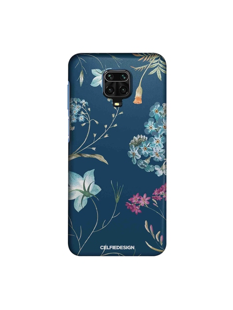 

macmerise Navy Blue & White Floral Redmi Note 9 Pro Back Case