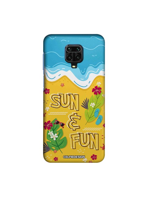 

macmerise Unisex Yellow & Blue Sun And Fun Xiaomi Redmi Note 9 Pro Back Cover Base 501
