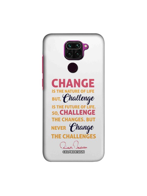 

macmerise Unisex White Challenge AB Quotes Xiaomi Redmi Note 9 Back Cover AB Collections