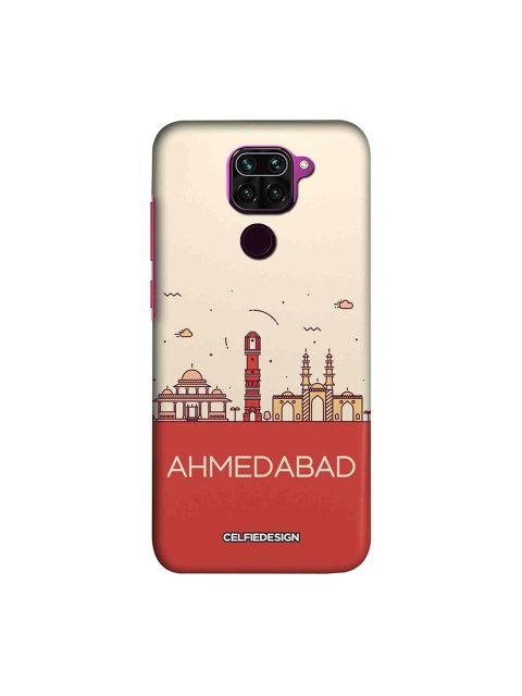 

macmerise Beige & Red Ahmedabad Skyline Xiaomi Redmi Note 9 Back Cover