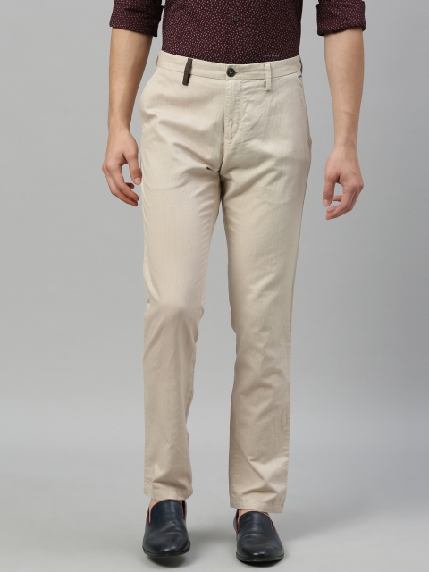 

RARE RABBIT Men Beige Regular Fit Solid Chinos