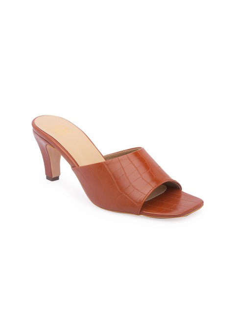 

Sole To Soul Women Tan Brown Solid Kitten Heels