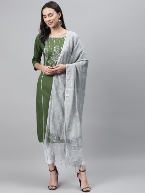 

AURELIA Silver Solid Dupatta