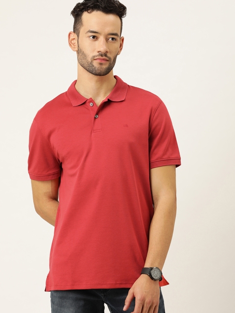 

Calvin Klein Jeans Men Pink Solid Polo Collar T-shirt