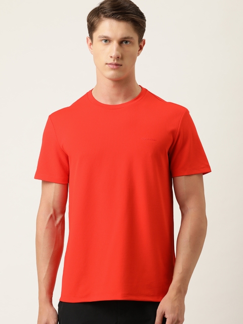 

Calvin Klein Jeans Men Coral Red Solid Polo Collar T-shirt