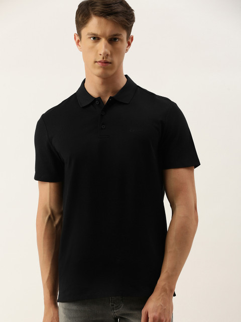 

Calvin Klein Jeans Men Black Solid Polo Collar T-shirt