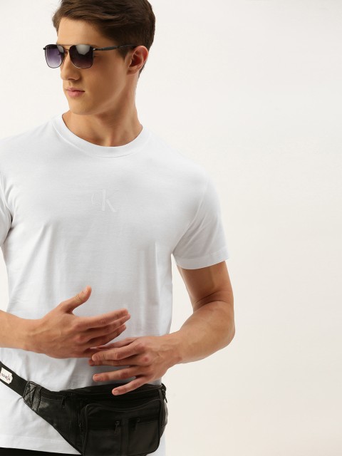 

Calvin Klein Jeans Men White Printed Round Neck T-shirt