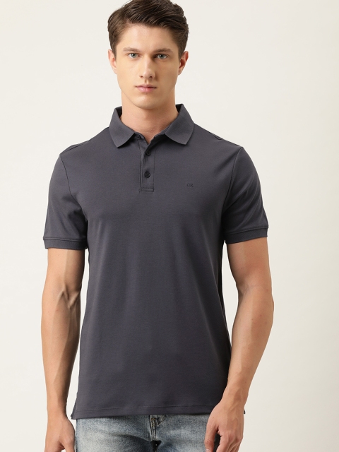 

Calvin Klein Jeans Men Blue Solid Polo Collar T-shirt