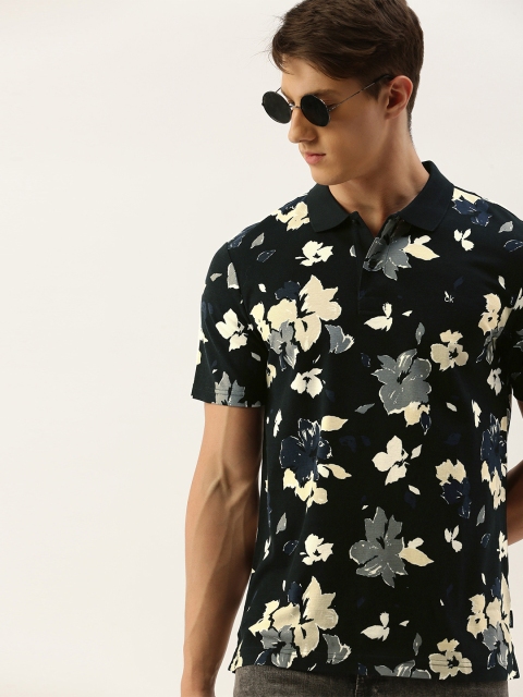 

Calvin Klein Jeans Men Black Printed Polo Collar T-shirt