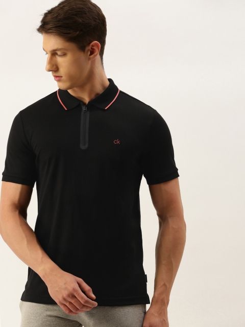 

Calvin Klein Jeans Men Black Solid Polo Collar T-shirt