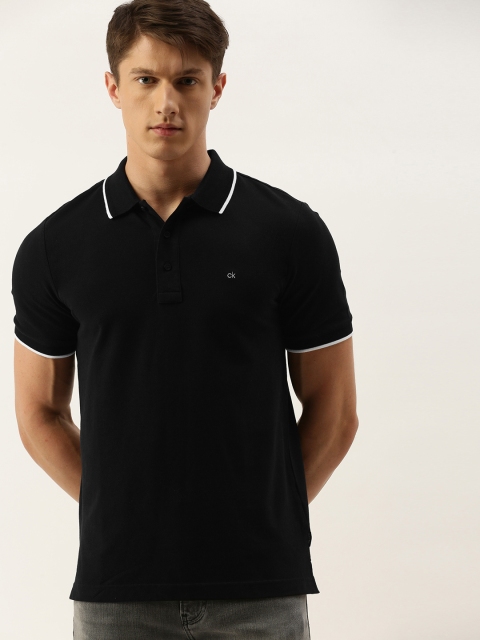 

Calvin Klein Jeans Men Black Solid Polo Collar T-shirt