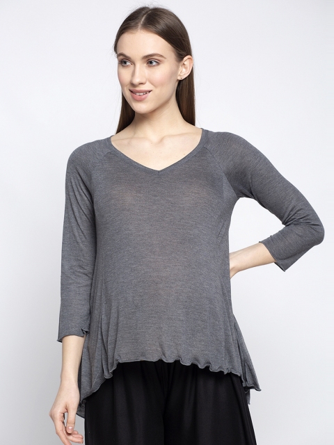 

Tiara Grey Solid Maternity Tunic