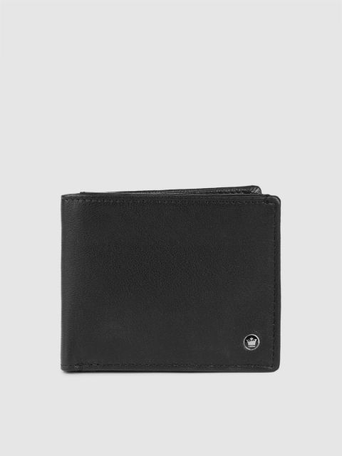 

Louis Philippe Men Black Solid Leather Two Fold Wallet