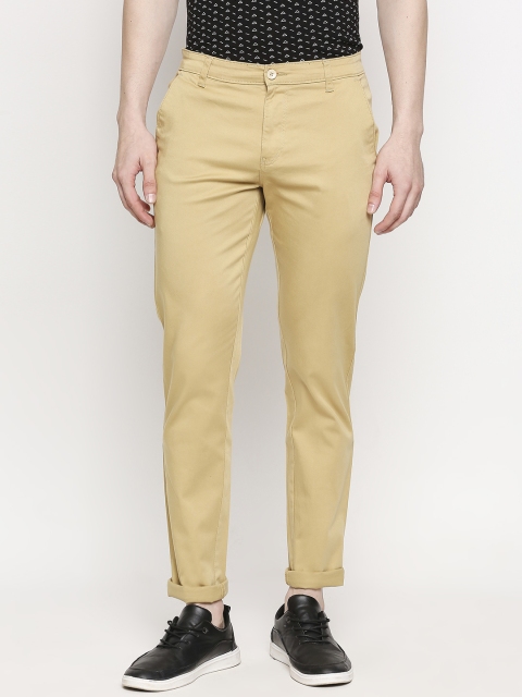 

Solemio Men Khaki Slim Fit Solid Chinos