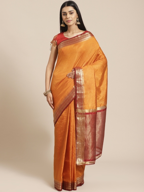 

Chhabra 555 Mustard Yellow Solid Mysore Silk Saree