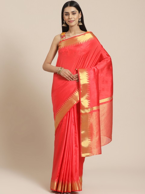 

Chhabra 555 Red Solid Narayan Peth Handloom Saree