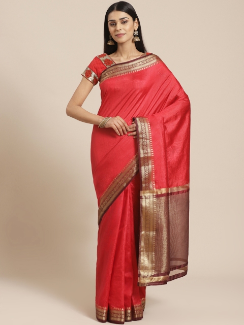 

Chhabra 555 Red Solid Mysore Silk Saree