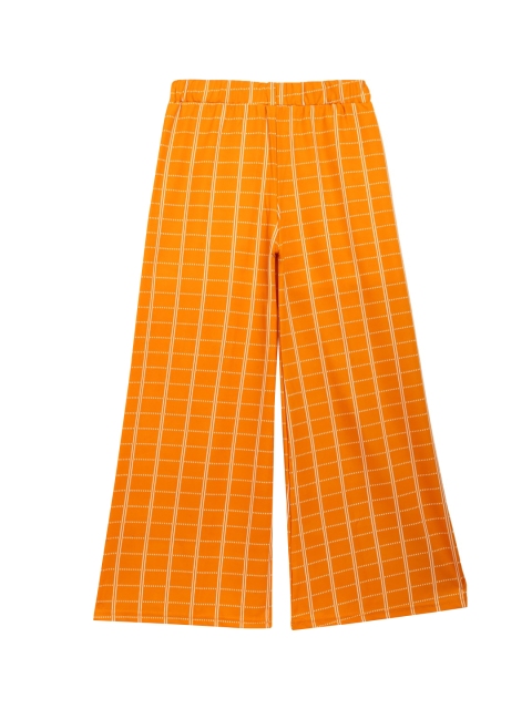 

ADIVA Girls Yellow & White Checked Wide-Leg Palazzos