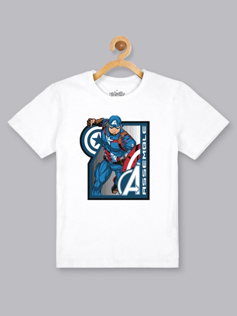 

Kids Ville Captain America printed White Tshirt for Boys