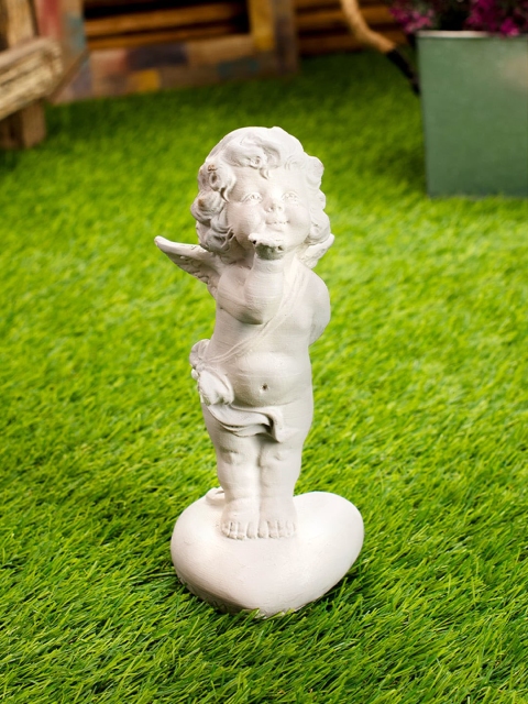 

green girgit White Resin Cupid Garden Decor