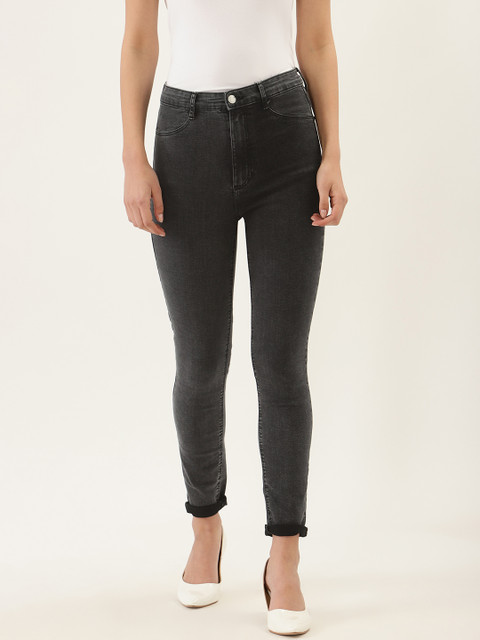 

Malachi Women Charcoal Grey Skinny Fit High-Rise Clean Look Stretchable Jeans