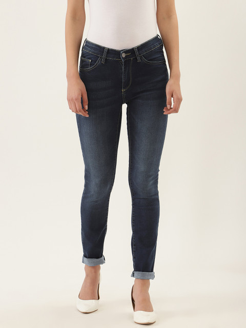 

Malachi Women Navy Blue Skinny Fit Mid-Rise Clean Look Stretchable Jeans