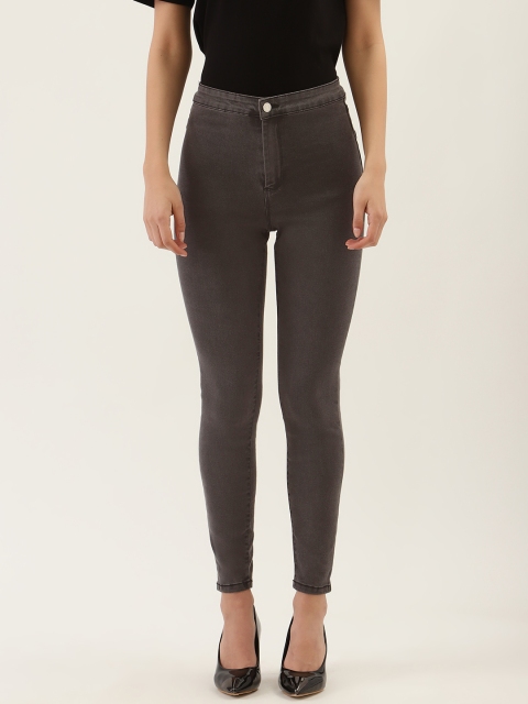 

Malachi Women Charcoal Grey Skinny Fit High-Rise Clean Look Stretchable Jeans