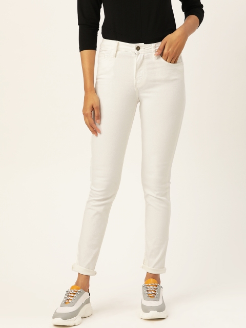 

Malachi Women White Skinny Fit High-Rise Clean Look Stretchable Cropped Jeans