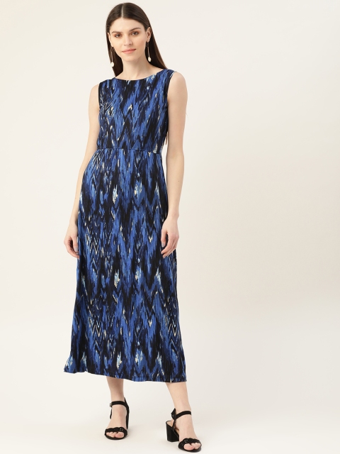 

VERONIQUE Women Blue & White Printed Maxi Dress